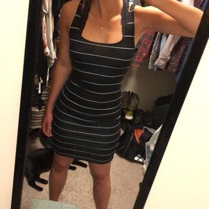 Black striped dress